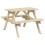 Picnic table for 4 children with umbrella hole made of fir wood. by , Garden tables - Ref: Foro24-4008983, Price: 64,46 €, Di...