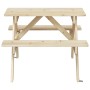 Mesa de picnic para 4 niños agujero para sombrilla madera abeto de , Mesas de jardín - Ref: Foro24-4008983, Precio: 64,99 €, ...