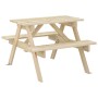 Mesa de picnic para 4 niños agujero para sombrilla madera abeto de , Mesas de jardín - Ref: Foro24-4008983, Precio: 64,99 €, ...