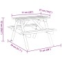 Picnic table for 4 children with umbrella hole made of fir wood. by , Garden tables - Ref: Foro24-4008983, Price: 64,46 €, Di...