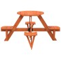 Mesa de picnic para 4 niños agujero para sombrilla madera abeto de , Mesas de jardín - Ref: Foro24-4008988, Precio: 93,99 €, ...