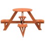 Mesa de picnic para 4 niños agujero para sombrilla madera abeto de , Mesas de jardín - Ref: Foro24-4008988, Precio: 93,99 €, ...