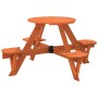 Mesa de picnic para 4 niños agujero para sombrilla madera abeto de , Mesas de jardín - Ref: Foro24-4008988, Precio: 93,99 €, ...