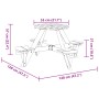 Picnic table for 4 children with umbrella hole made of fir wood. by , Garden tables - Ref: Foro24-4008988, Price: 93,17 €, Di...