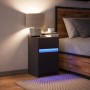 Black engineered wood bedside table with LED lights by , Nightstands - Ref: Foro24-852000, Price: 55,22 €, Discount: %