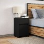 Black engineered wood bedside table with LED lights by , Nightstands - Ref: Foro24-852000, Price: 55,22 €, Discount: %