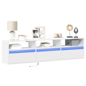 Wall-mounted TV unit with white LED lights 180x31x45 cm by , TV Furniture - Ref: Foro24-3307940, Price: 184,99 €, Discount: %