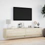 Mueble de TV de pared con LED roble Sonoma 180x31x38 cm de , Muebles TV - Ref: Foro24-3307949, Precio: 174,99 €, Descuento: %