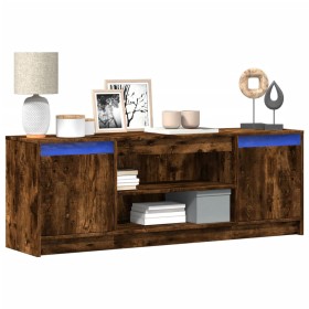 LED TV stand in smoked oak engineered wood 139.5x34x50 cm by , TV Furniture - Ref: Foro24-852198, Price: 99,99 €, Discount: %