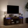 LED TV stand in smoked oak engineered wood 139.5x34x50 cm by , TV Furniture - Ref: Foro24-852198, Price: 99,05 €, Discount: %