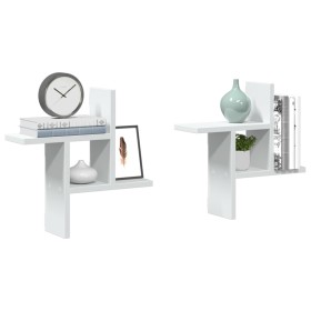 Wall shelves 2 units plywood white 38x12x38 cm by , Shelves and shelves - Ref: Foro24-853245, Price: 22,13 €, Discount: %