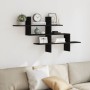 Engineered wood black wall shelf 124.5x18x60.5 cm by , Shelves and shelves - Ref: Foro24-853264, Price: 35,99 €, Discount: %