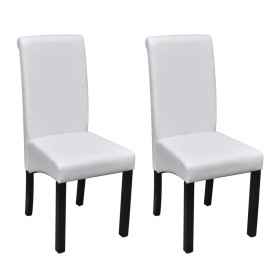 Sillas de comedor 2 unidades cuero sintético blanco de vidaXL, Sillas de comedor - Ref: Foro24-241728, Precio: 115,37 €, Desc...