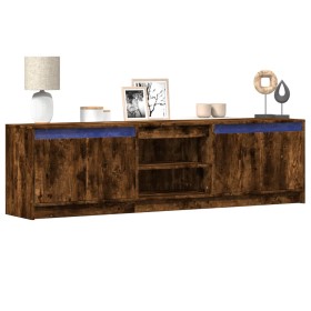 LED TV stand in smoked oak engineered wood, 180x34x50 cm by , TV Furniture - Ref: Foro24-3307916, Price: 147,73 €, Discount: %