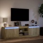 TV stand made of Sonoma oak engineered wood for LED TVs, measuring 180x34x50 cm. by , TV Furniture - Ref: Foro24-3307914, Pri...