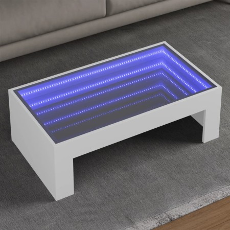 Coffee table with Infinity white LED 90x50x30 cm by , Coffee table - Ref: Foro24-847616, Price: 114,99 €, Discount: %