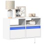 Wall-mounted TV stand with LED lights white 80x31x45 cm by , TV Furniture - Ref: Foro24-852327, Price: 74,99 €, Discount: %