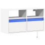 Wall-mounted TV stand with LED lights white 80x31x45 cm by , TV Furniture - Ref: Foro24-852327, Price: 74,99 €, Discount: %