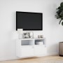 Wall-mounted TV stand with LED lights white 80x31x45 cm by , TV Furniture - Ref: Foro24-852327, Price: 74,99 €, Discount: %