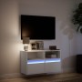 Wall-mounted TV stand with LED lights white 80x31x45 cm by , TV Furniture - Ref: Foro24-852327, Price: 74,99 €, Discount: %