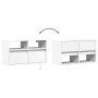 Wall-mounted TV stand with LED lights white 80x31x45 cm by , TV Furniture - Ref: Foro24-852327, Price: 74,99 €, Discount: %