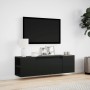 Wall-mounted TV stand with LED lights black 135x31x39.5 cm by , TV Furniture - Ref: Foro24-852384, Price: 95,82 €, Discount: %