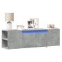 Wall-mounted TV unit with LED lights in concrete grey, 135x31x39.5 cm by , TV Furniture - Ref: Foro24-852386, Price: 93,99 €,...