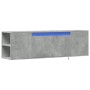 Wall-mounted TV unit with LED lights in concrete grey, 135x31x39.5 cm by , TV Furniture - Ref: Foro24-852386, Price: 93,99 €,...