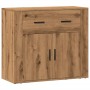 Aparador madera de ingeniería roble artesanal 80x33x70 cm de , Aparadores - Ref: Foro24-857076, Precio: 96,45 €, Descuento: %