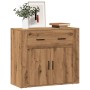 Aparador madera de ingeniería roble artesanal 80x33x70 cm de , Aparadores - Ref: Foro24-857076, Precio: 96,45 €, Descuento: %