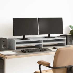 Soporte de monitor madera ingeniería gris hormigón 100x24x16 cm de , Bases y elevadores para ordenadores - Ref: Foro24-854727...