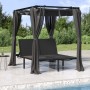 Double sun lounger with side curtains and anthracite gray awning by vidaXL, Loungers - Ref: Foro24-313930, Price: 387,22 €, D...