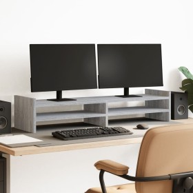 Wooden screen stand in gray Sonoma engineering 100x27x20 cm by , Computer bases and risers - Ref: Foro24-854792, Price: 32,99...