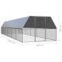 Jaula gallinero de acero galvanizado 3x12x2 m de , Jaulas y habitáculos para animales pequeños - Ref: Foro24-3278812, Precio:...