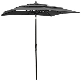 3-tier parasol with anthracite aluminum pole 2x2 m by vidaXL, Umbrellas - Ref: Foro24-313846, Price: 57,92 €, Discount: %