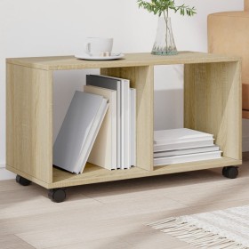 Armario con ruedas madera ingeniería roble Sonoma 72x33x42,5 cm de , Mesas auxiliares - Ref: Foro24-853139, Precio: 39,77 €, ...