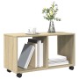 Armario con ruedas madera ingeniería roble Sonoma 72x33x42,5 cm de , Mesas auxiliares - Ref: Foro24-853139, Precio: 39,77 €, ...