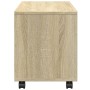 Armario con ruedas madera ingeniería roble Sonoma 72x33x42,5 cm de , Mesas auxiliares - Ref: Foro24-853139, Precio: 39,77 €, ...