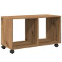 Engineered wood artisan rolling cabinet 72x33x42.5 cm by , Side tables - Ref: Foro24-853145, Price: 41,01 €, Discount: %