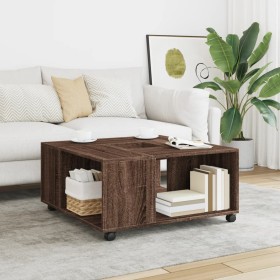 Mesa de centro madera de ingeniería marrón roble 80x80x40 cm de , Mesas de centro - Ref: Foro24-853179, Precio: 82,99 €, Desc...