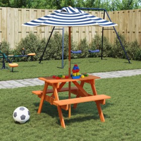 Picknicktisch für 4 Kinder mit Sonnenschirmloch aus Fichtenholz. von , Gartentische - Ref: Foro24-3281616, Preis: 91,37 €, Ra...