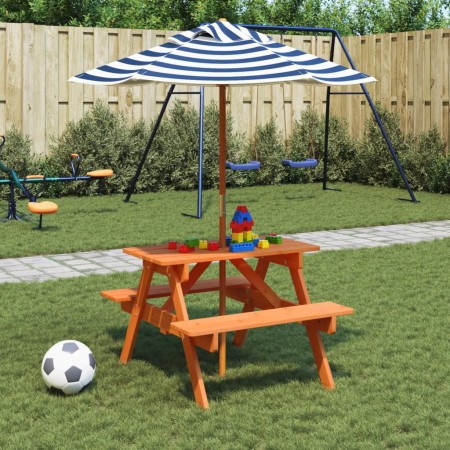 Picknicktisch für 4 Kinder mit Sonnenschirmloch aus Fichtenholz. von , Gartentische - Ref: Foro24-3281616, Preis: 91,31 €, Ra...