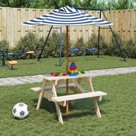 Picknicktisch für 4 Kinder mit Sonnenschirmloch aus Fichtenholz. von , Gartentische - Ref: Foro24-3281614, Preis: 86,42 €, Ra...