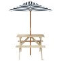 Picnic table for 4 children with umbrella hole made of fir wood. by , Garden tables - Ref: Foro24-3281614, Price: 86,42 €, Di...