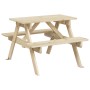 Picnic table for 4 children with umbrella hole made of fir wood. by , Garden tables - Ref: Foro24-3281614, Price: 86,42 €, Di...