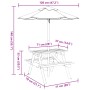 Picnic table for 4 children with umbrella hole made of fir wood. by , Garden tables - Ref: Foro24-3281614, Price: 86,42 €, Di...