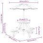 Picnic table for 4 children with umbrella hole made of fir wood. by , Garden tables - Ref: Foro24-3281621, Price: 109,40 €, D...