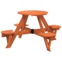 Mesa de picnic para 4 niños agujero para sombrilla madera abeto de , Mesas de jardín - Ref: Foro24-3281623, Precio: 115,99 €,...