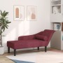 Chaiselongue-Sofa mit roten Samtkissen. von , Tagesbetten - Ref: Foro24-4007599, Preis: 154,23 €, Rabatt: %