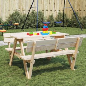 Picnic table for 4 children with umbrella hole made of fir wood. by , Garden tables - Ref: Foro24-4008985, Price: 94,99 €, Di...